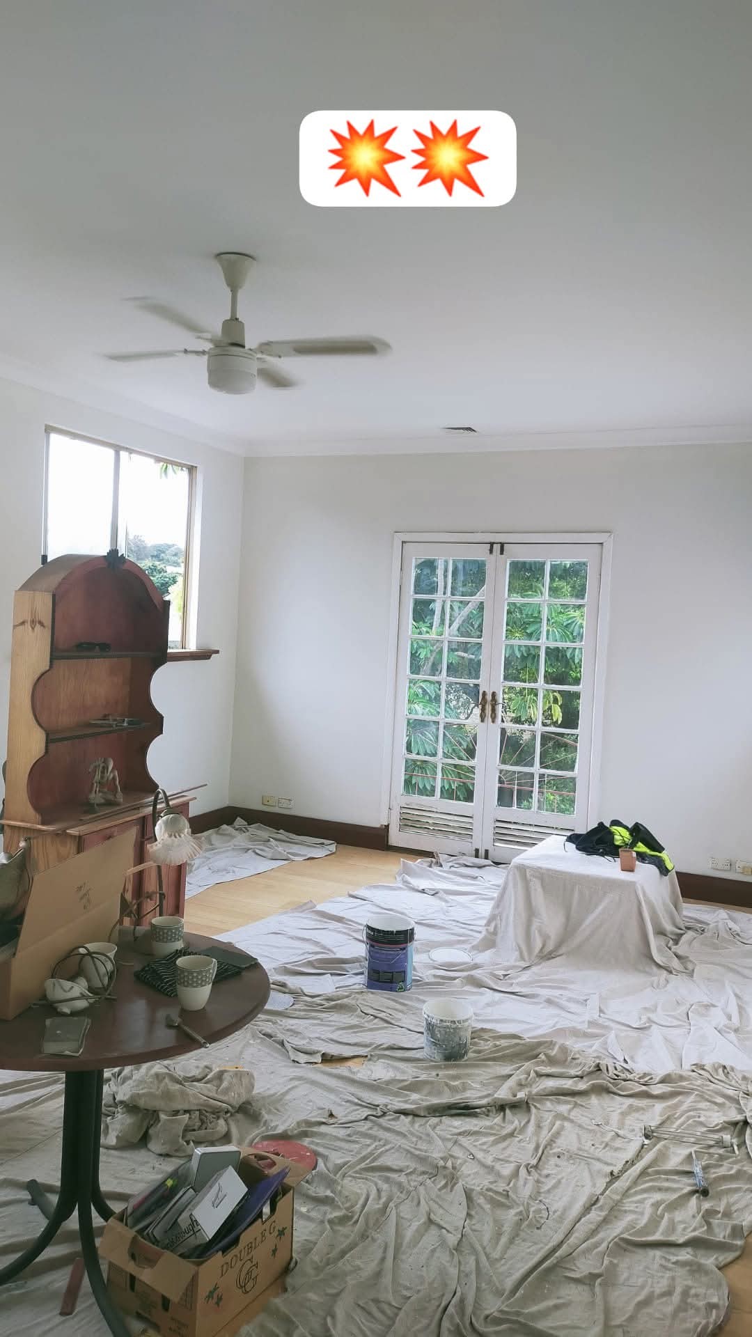 Interior room repaint in progress